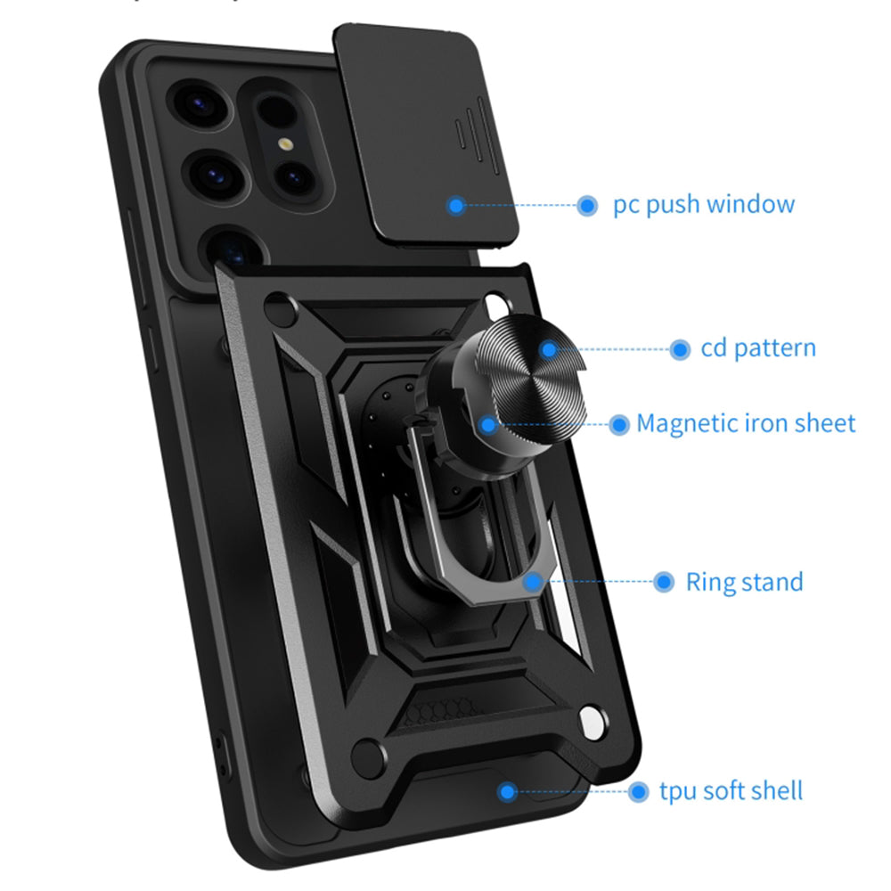Husa pentru Samsung Galaxy S24 Ultra S928, Techsuit, CamShield, Neagra