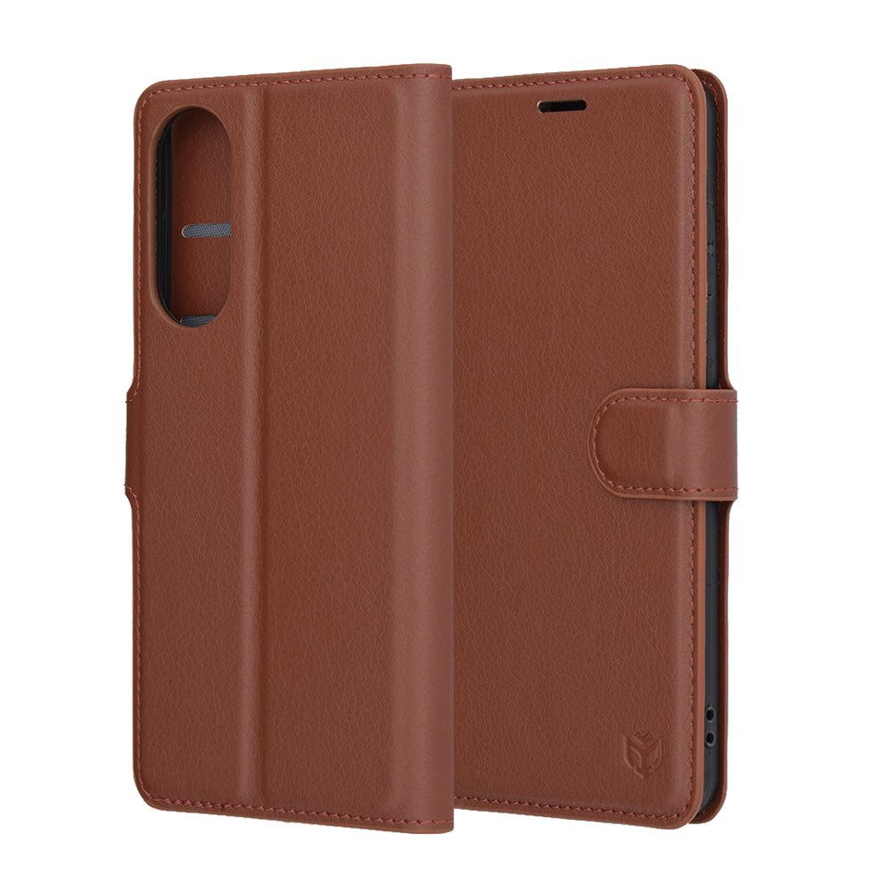 Husa pentru Samsung Galaxy S25 Edge S937, Techsuit, Leather Folio, Maro