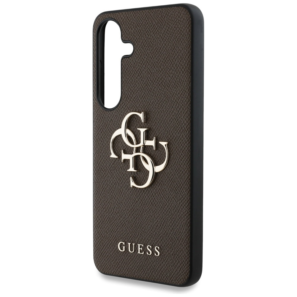 Husa pentru Samsung Galaxy S25+ S936, Guess, 4G Grained Big and Classic Logo, Maro