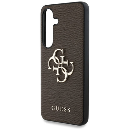 Husa pentru Samsung Galaxy S25+ S936, Guess, 4G Grained Big and Classic Logo, Maro