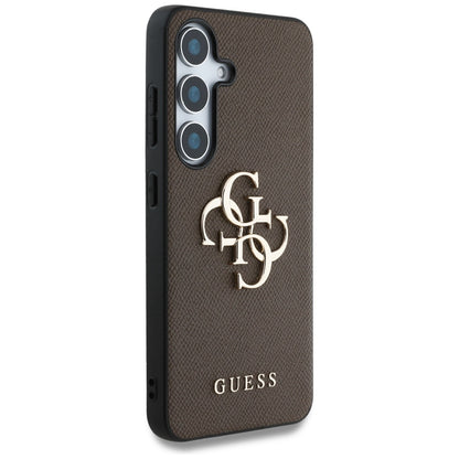 Husa pentru Samsung Galaxy S25+ S936, Guess, 4G Grained Big and Classic Logo, Maro