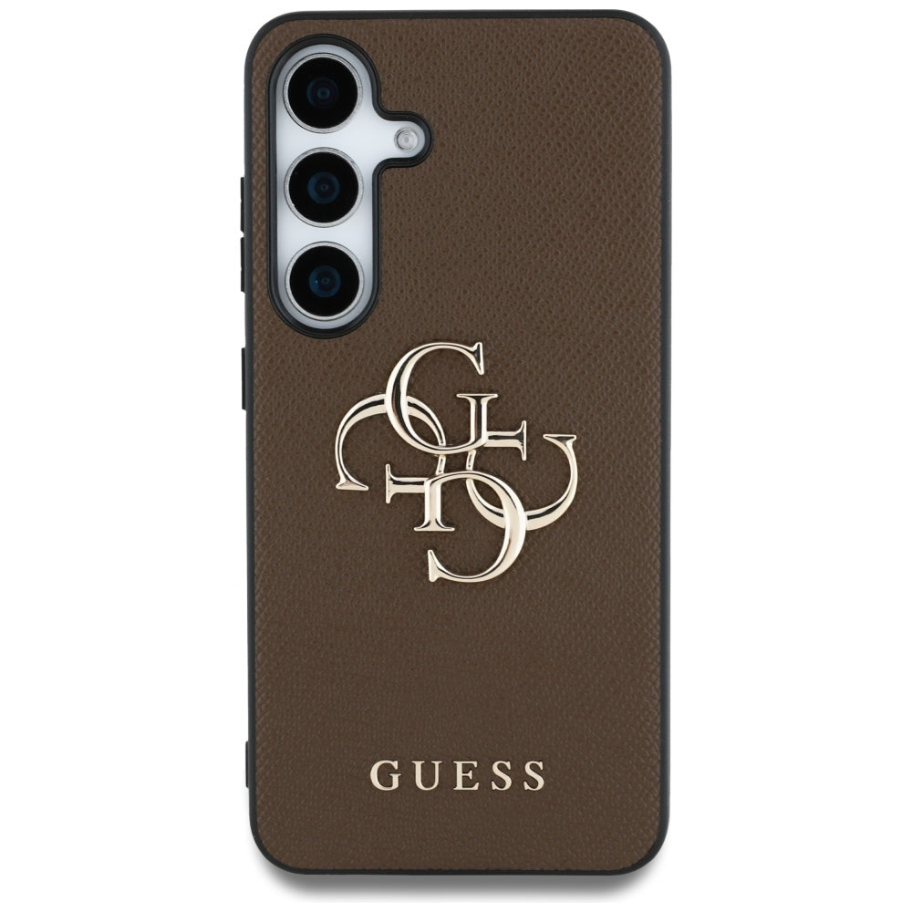 Husa pentru Samsung Galaxy S25+ S936, Guess, 4G Grained Big and Classic Logo, Maro