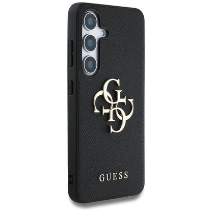 Husa pentru Samsung Galaxy S25+ S936, Guess, 4G Grained Big and Classic Logo, Neagra