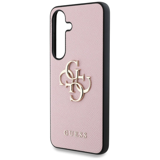 Husa pentru Samsung Galaxy S25+ S936, Guess, 4G Grained Big and Classic Logo, Roz
