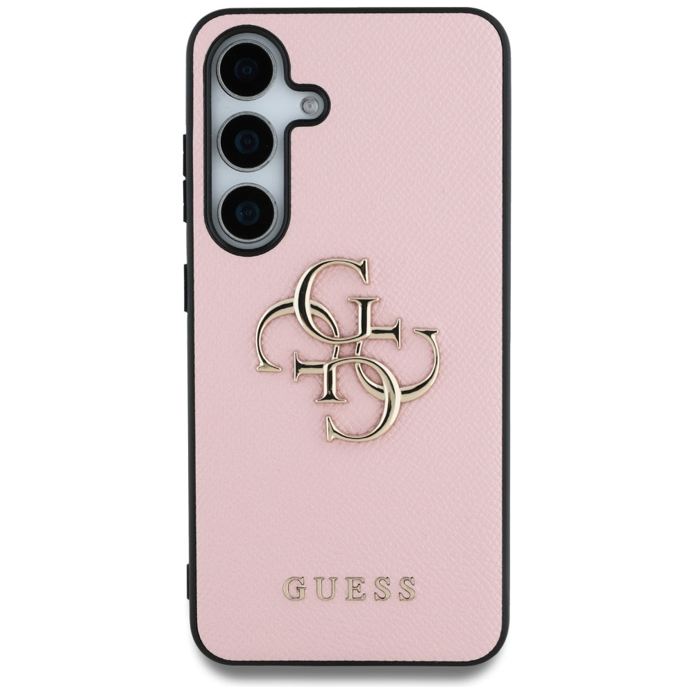 Husa pentru Samsung Galaxy S25+ S936, Guess, 4G Grained Big and Classic Logo, Roz