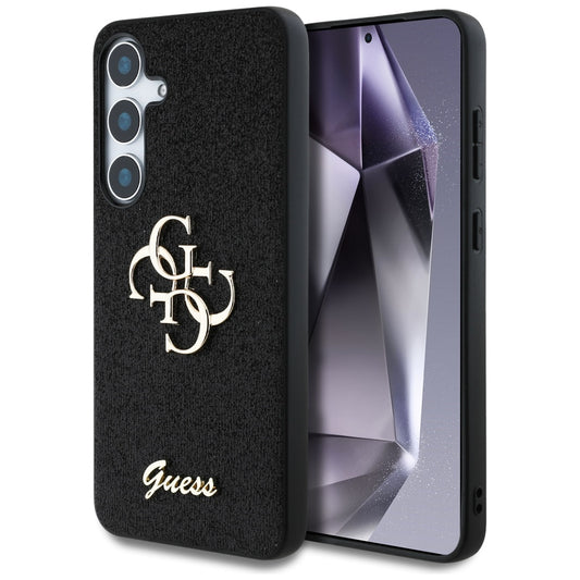 Husa pentru Samsung Galaxy S25+ S936, Guess, Glitter Big 4G Script, Neagra
