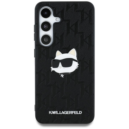 Husa pentru Samsung Galaxy S25+ S936, Karl Lagerfeld, Monogram Choupette's Head, Neagra