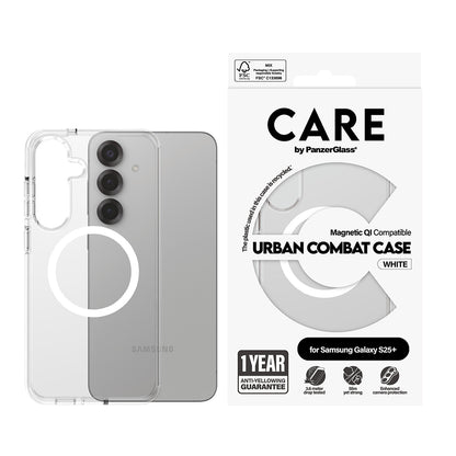 Husa pentru Samsung Galaxy S25+ S936, PanzerGlass, Care Urban Combat, Transparenta Alba