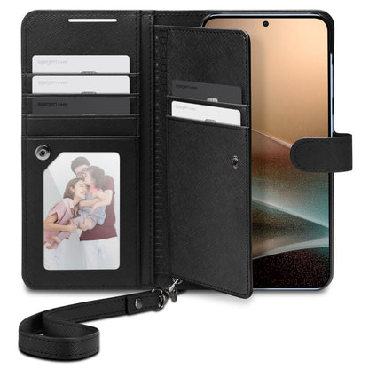 Husa pentru Samsung Galaxy S25+ S936, Spigen, Wallet S, Neagra ACS09125