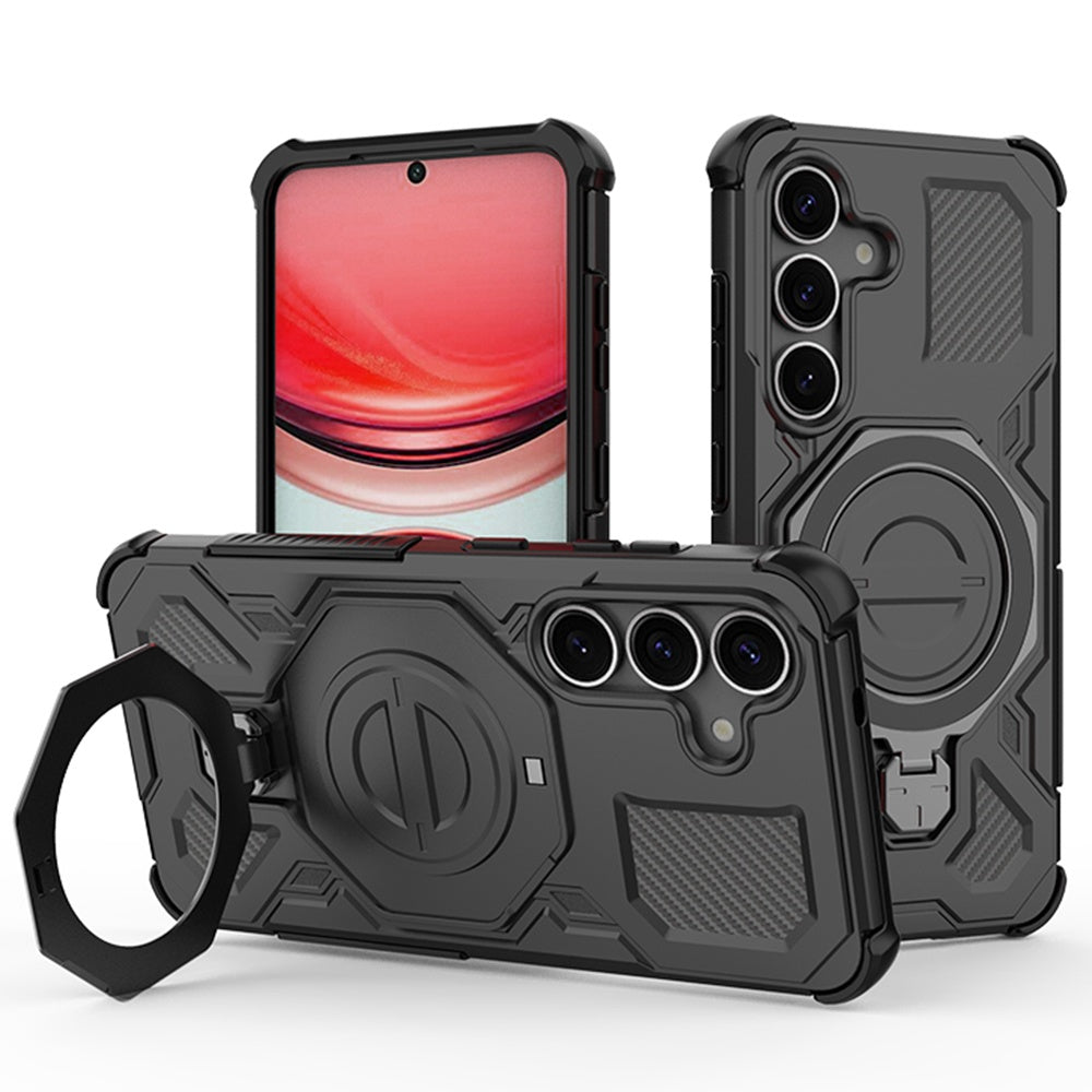 Husa pentru Samsung Galaxy S25+ S936, Techsuit, Carbon Shield Pro, Neagra
