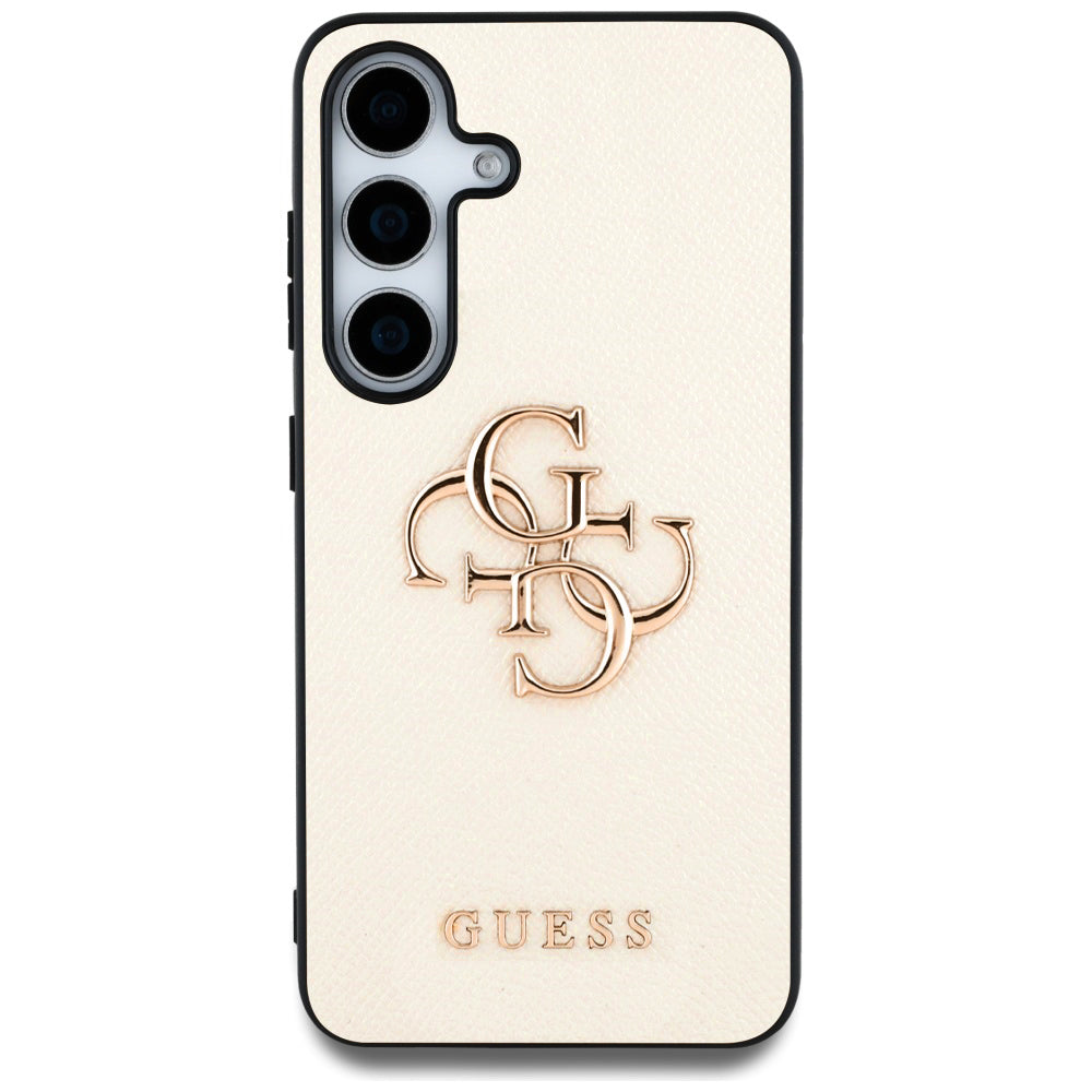 Husa pentru Samsung Galaxy S25 S931, Guess, 4G Grained Big and Classic Logo, Bej
