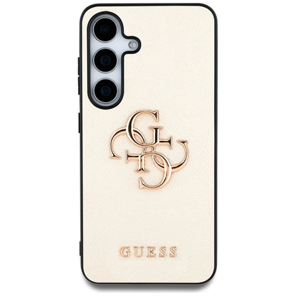 Husa pentru Samsung Galaxy S25 S931, Guess, 4G Grained Big and Classic Logo, Bej