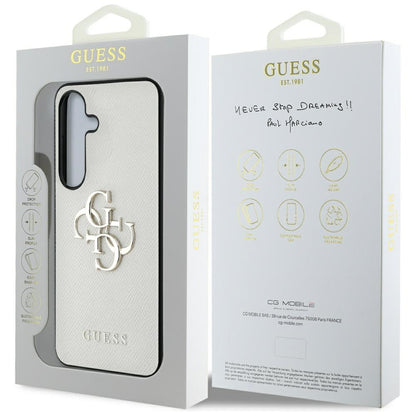 Husa pentru Samsung Galaxy S25 S931, Guess, 4G Grained Big and Classic Logo, Bej