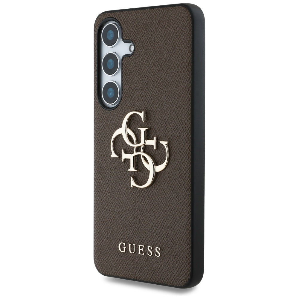 Husa pentru Samsung Galaxy S25 S931, Guess, 4G Grained Big and Classic Logo, Maro