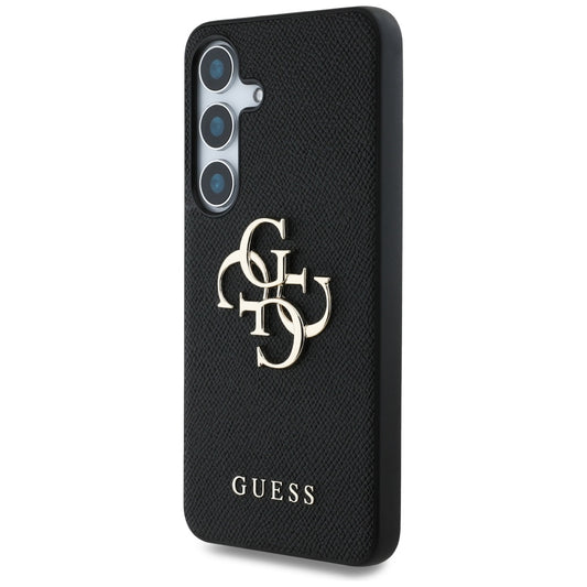 Husa pentru Samsung Galaxy S25 S931, Guess, 4G Grained Big and Classic Logo, Neagra