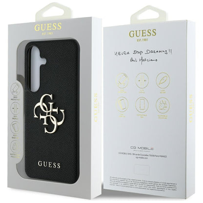 Husa pentru Samsung Galaxy S25 S931, Guess, 4G Grained Big and Classic Logo, Neagra