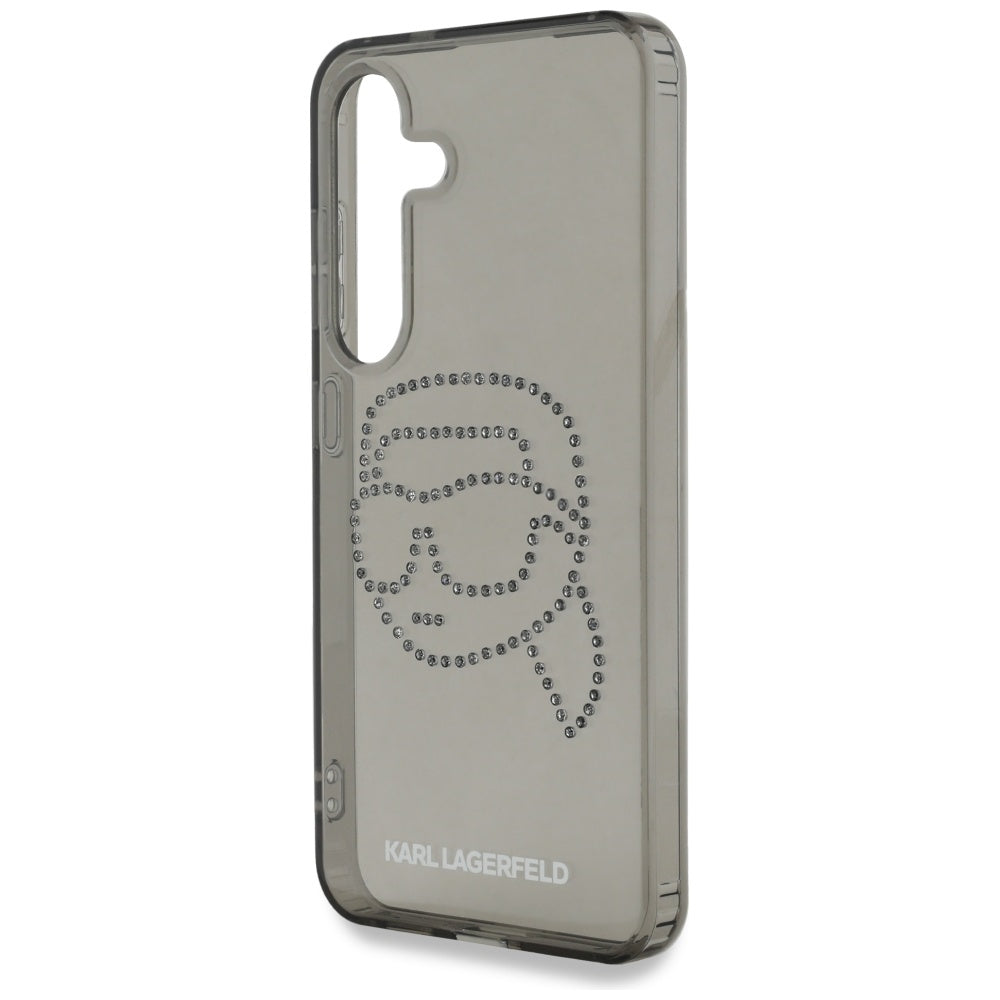 Husa pentru Samsung Galaxy S25 S931, Karl Lagerfeld, IML Rhinestones Karl's Head, Neagra