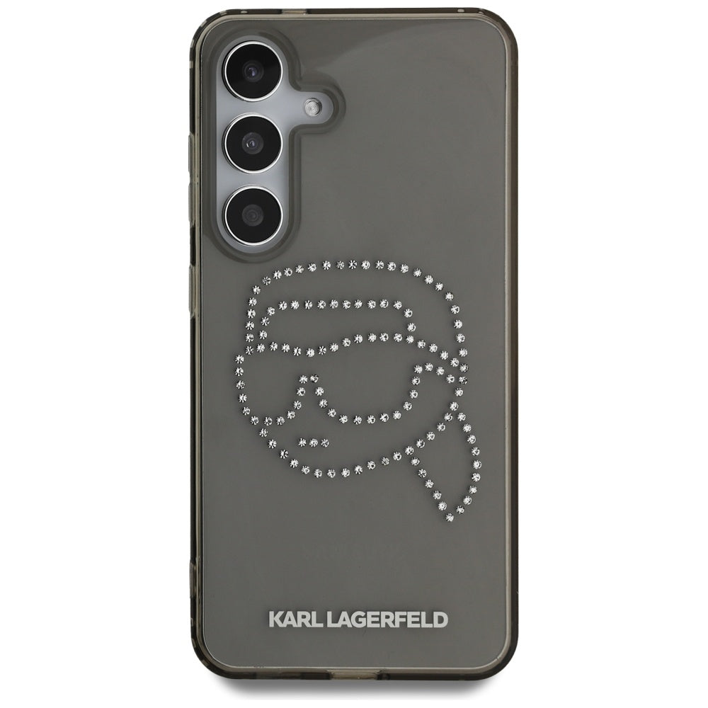 Husa pentru Samsung Galaxy S25 S931, Karl Lagerfeld, IML Rhinestones Karl's Head, Neagra