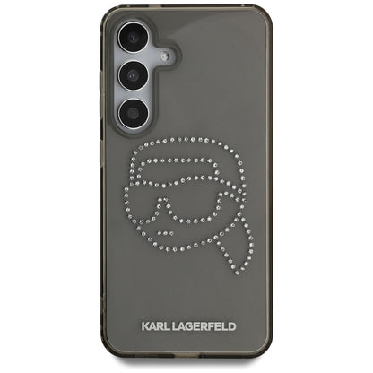 Husa pentru Samsung Galaxy S25 S931, Karl Lagerfeld, IML Rhinestones Karl's Head, Neagra