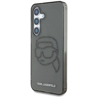 Husa pentru Samsung Galaxy S25 S931, Karl Lagerfeld, IML Rhinestones Karl's Head, Neagra