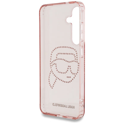Husa pentru Samsung Galaxy S25 S931, Karl Lagerfeld, IML Rhinestones Karl's Head, Roz