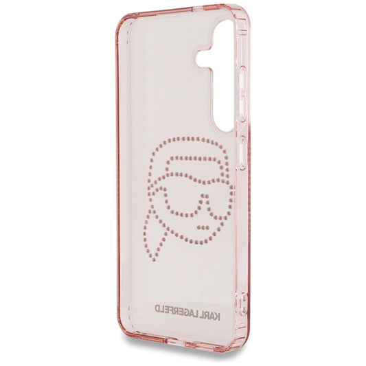 Husa pentru Samsung Galaxy S25 S931, Karl Lagerfeld, IML Rhinestones Karl's Head, Roz