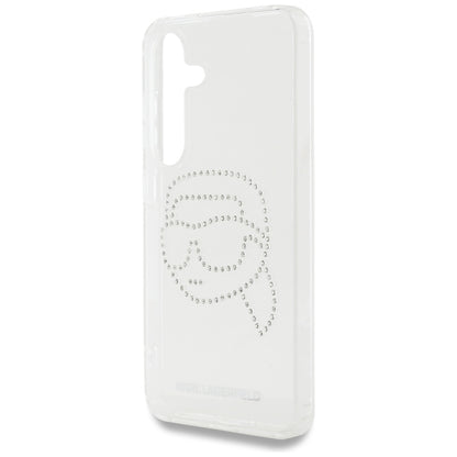 Husa pentru Samsung Galaxy S25 S931, Karl Lagerfeld, IML Rhinestones Karl's Head, Transparenta