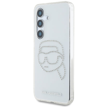 Husa pentru Samsung Galaxy S25 S931, Karl Lagerfeld, IML Rhinestones Karl's Head, Transparenta