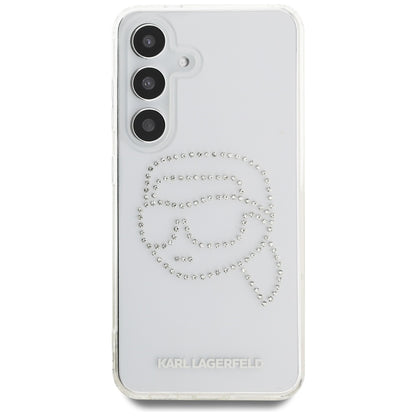 Husa pentru Samsung Galaxy S25 S931, Karl Lagerfeld, IML Rhinestones Karl's Head, Transparenta