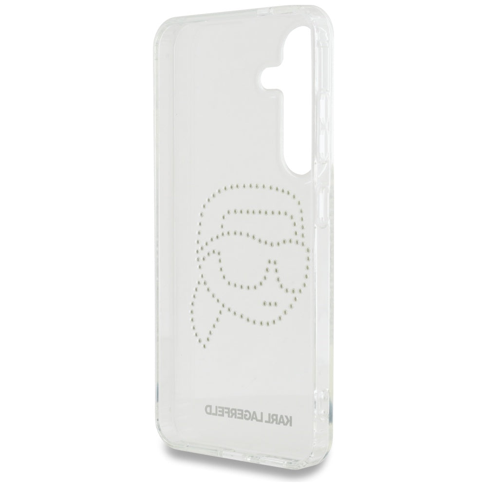 Husa pentru Samsung Galaxy S25 S931, Karl Lagerfeld, IML Rhinestones Karl's Head, Transparenta