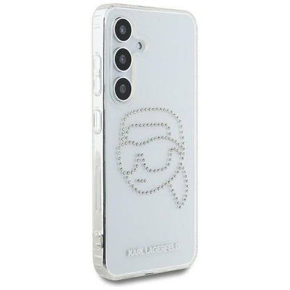 Husa pentru Samsung Galaxy S25 S931, Karl Lagerfeld, IML Rhinestones Karl's Head, Transparenta