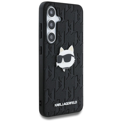 Husa pentru Samsung Galaxy S25 S931, Karl Lagerfeld, Monogram Choupette's Head, Neagra