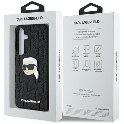 Husa pentru Samsung Galaxy S25 S931, Karl Lagerfeld, Monogram Karl's Head, Neagra