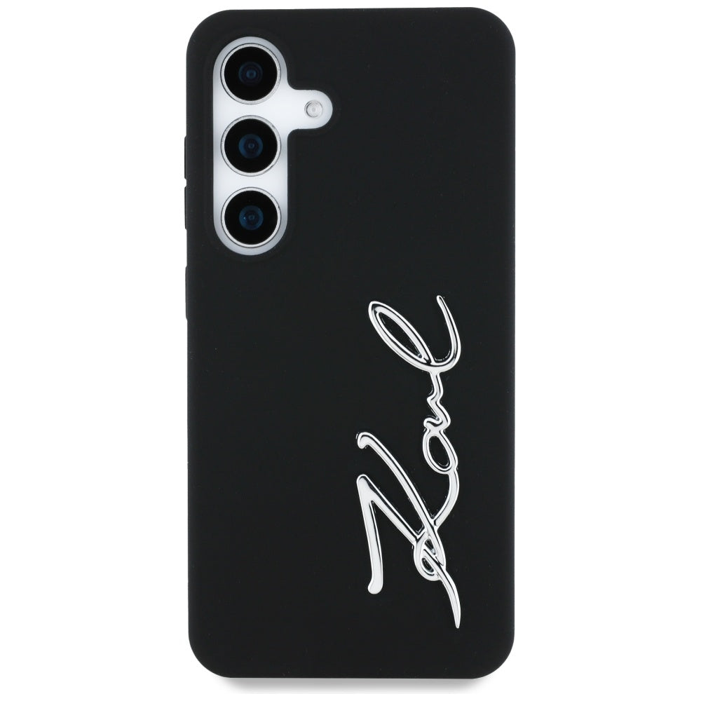 Husa pentru Samsung Galaxy S25 S931, Karl Lagerfeld, Silicone Sign Metal Logo, Neagra