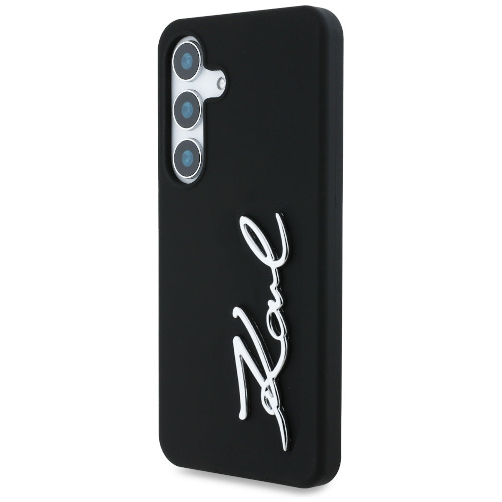 Husa pentru Samsung Galaxy S25 S931, Karl Lagerfeld, Silicone Sign Metal Logo, Neagra