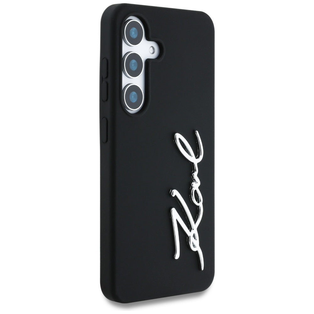 Husa pentru Samsung Galaxy S25 S931, Karl Lagerfeld, Silicone Sign Metal Logo, Neagra