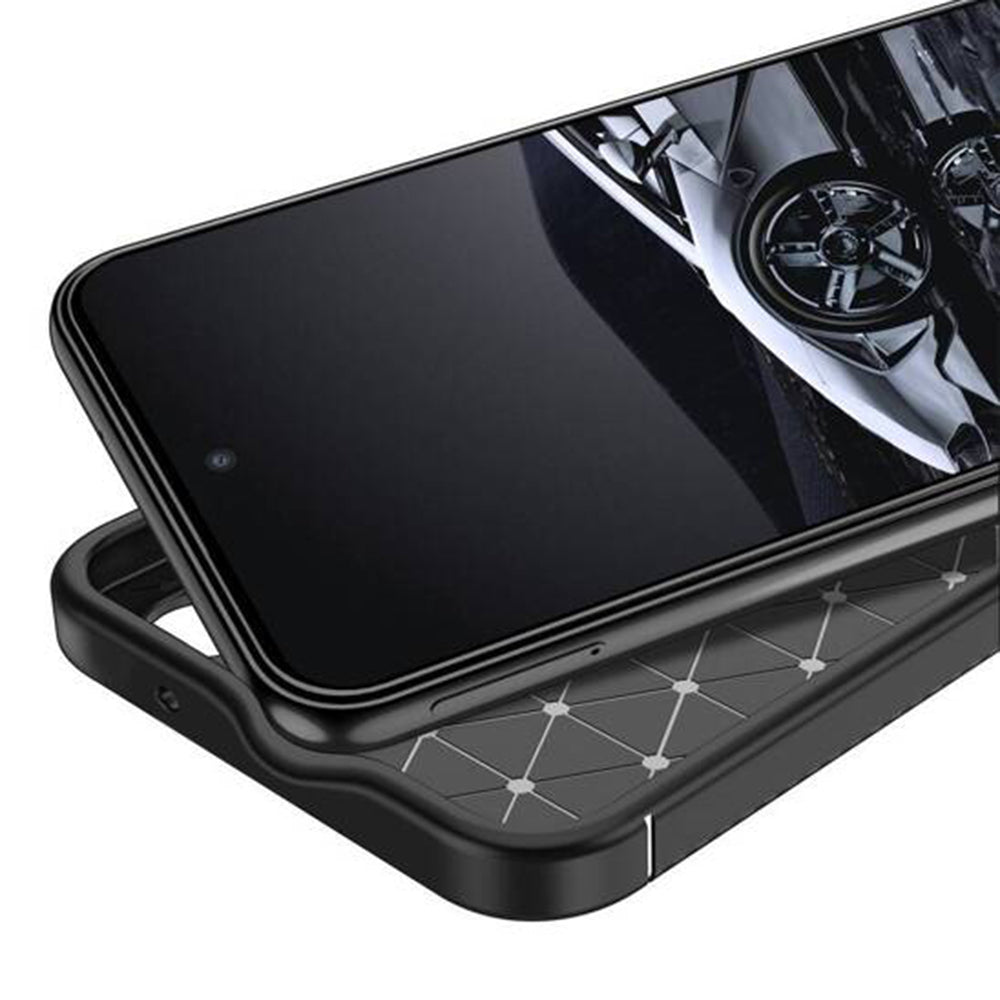 Husa pentru Samsung Galaxy S25 S931, Techsuit, CarbonFiber, Neagra