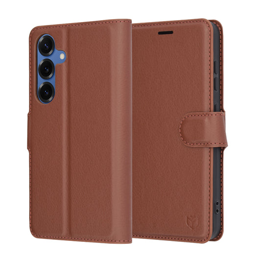 Husa pentru Samsung Galaxy S25 S931, Techsuit, Leather Folio, Maro
