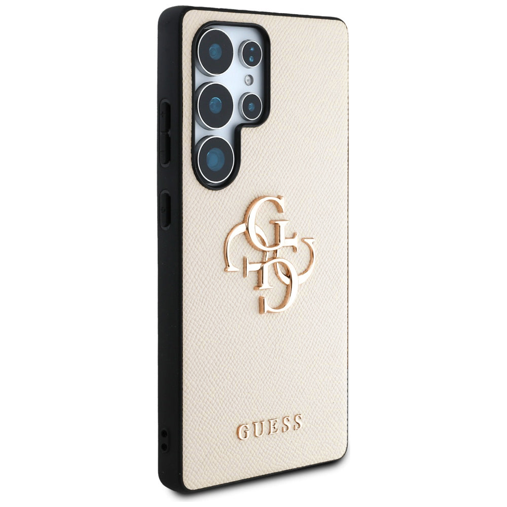 Husa pentru Samsung Galaxy S25 Ultra S938, Guess, 4G Grained Big and Classic Logo, Bej