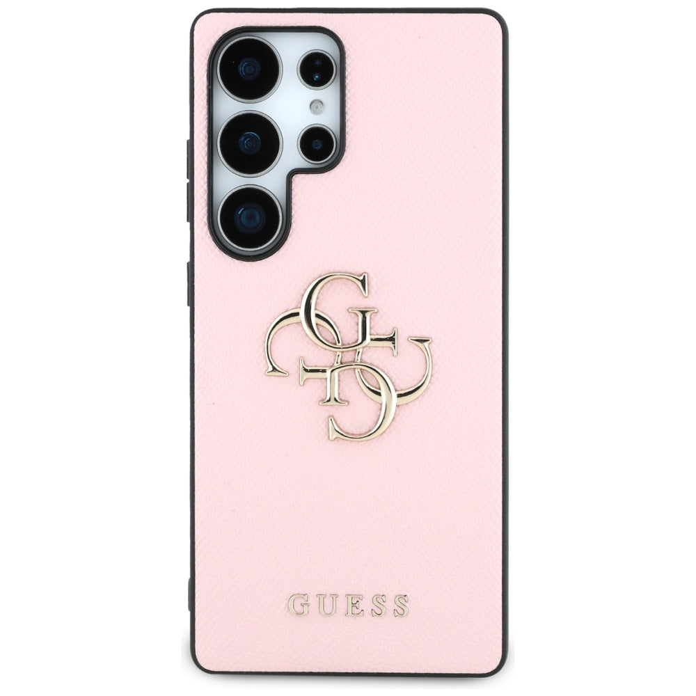 Husa pentru Samsung Galaxy S25 Ultra S938, Guess, 4G Grained Big and Classic Logo, Roz
