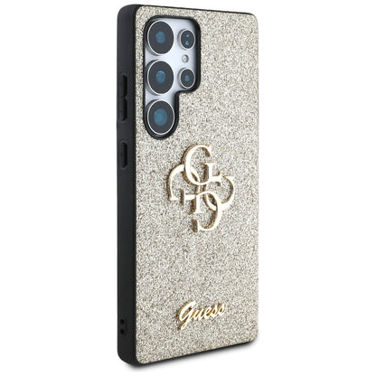 Husa pentru Samsung Galaxy S25 Ultra S938, Guess, Glitter Big 4G Script, Aurie