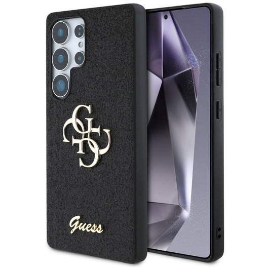 Husa pentru Samsung Galaxy S25 Ultra S938, Guess, Glitter Big 4G Script, Neagra
