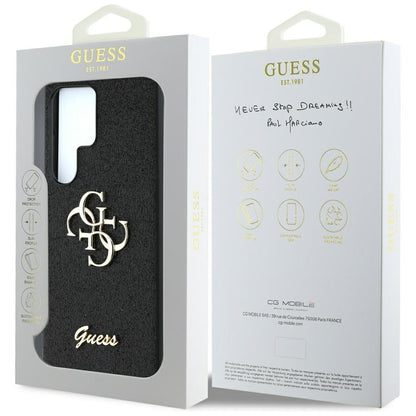 Husa pentru Samsung Galaxy S25 Ultra S938, Guess, Glitter Big 4G Script, Neagra