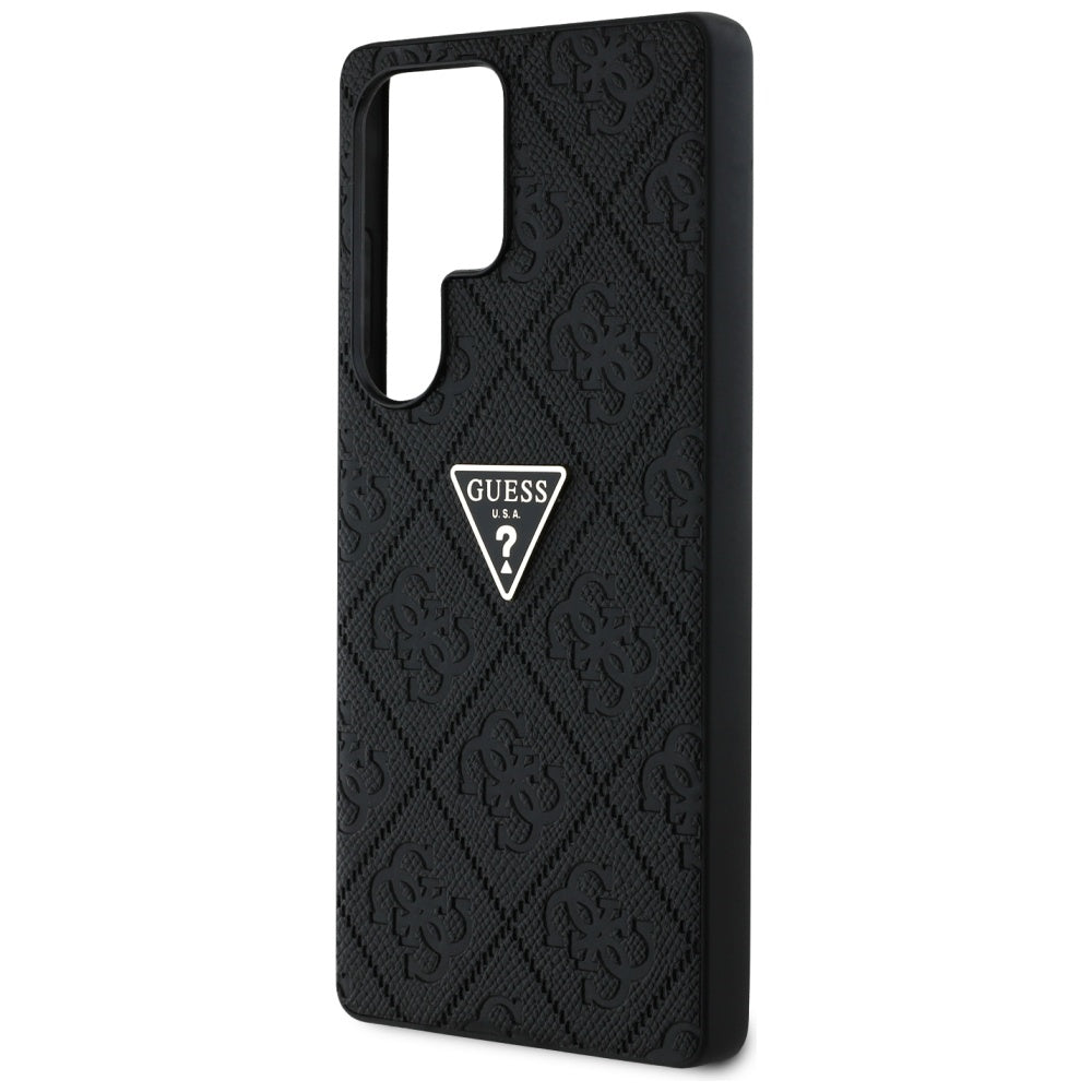 Husa pentru Samsung Galaxy S25 Ultra S938, Guess, Grained Hot Stamp 4G Triangle, Neagra