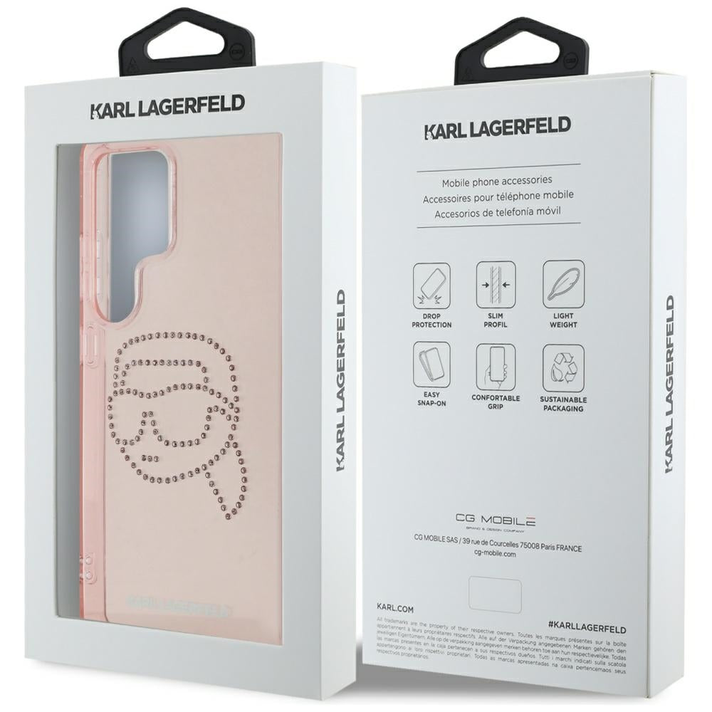 Husa pentru Samsung Galaxy S25 Ultra S938, Karl Lagerfeld, IML Luxury Karl's Head, Roz