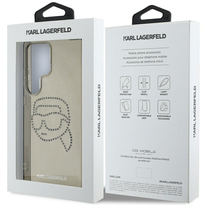 Husa pentru Samsung Galaxy S25 Ultra S938, Karl Lagerfeld, IML Rhinestones Karl's Head, Neagra