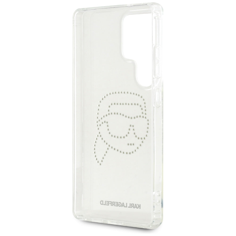 Husa pentru Samsung Galaxy S25 Ultra S938, Karl Lagerfeld, IML Rhinestones Karl's Head, Transparenta