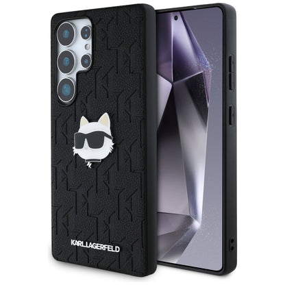 Husa pentru Samsung Galaxy S25 Ultra S938, Karl Lagerfeld, Monogram Choupette's Head, Neagra