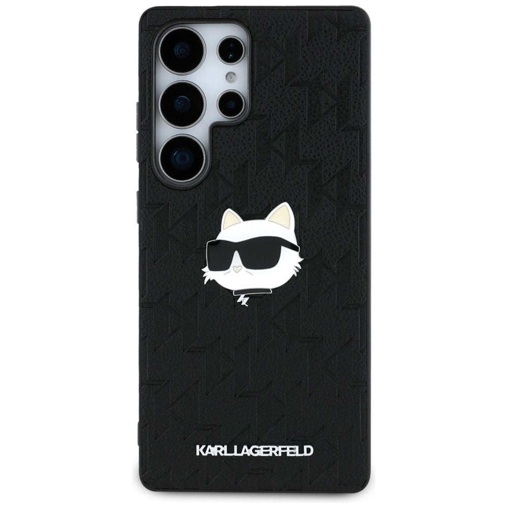 Husa pentru Samsung Galaxy S25 Ultra S938, Karl Lagerfeld, Monogram Choupette's Head, Neagra
