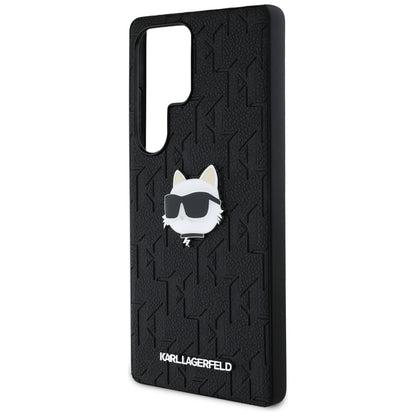 Husa pentru Samsung Galaxy S25 Ultra S938, Karl Lagerfeld, Monogram Choupette's Head, Neagra